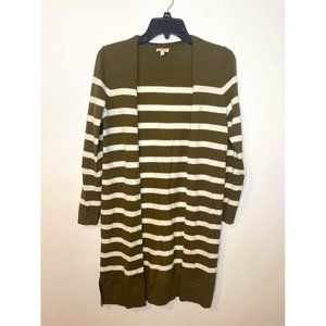 Talbots Green Striped Lightweight Duster Cardigan- SP